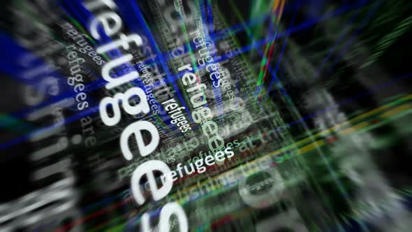 News titles media with Refugees seamless looped screens alt