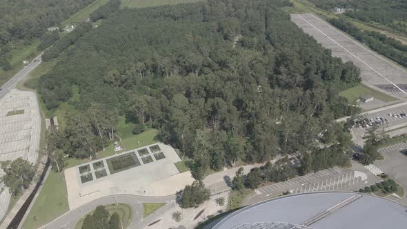 Aerial view of Black Sea Arena, the biggest concert hall of the country located in Guria alt