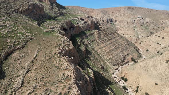 Judean Desert Mountains Near Mitzpe Dani in the Judean Desert Israel After Winter Rains