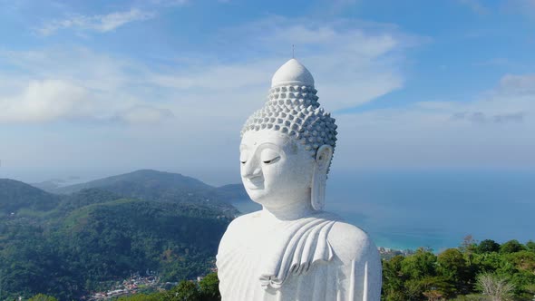 Top view Big buddha statue Phuket, Thailand.