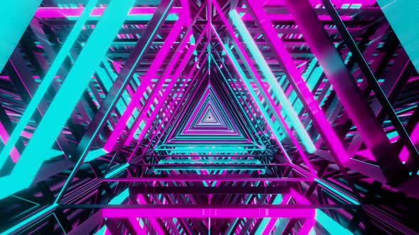 Cyberpunk neon VJ tunnel spinning