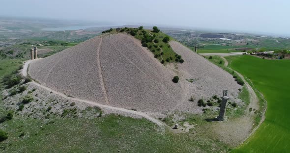 Hill And Statue Aerial View 6