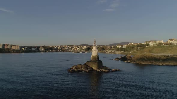 Lighthouse Near the Sea Coast