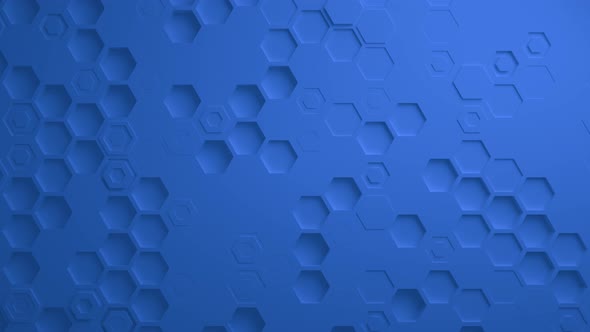 Blue Abstract Hexagon Geometric Surface Seamless Loop  UHD alt