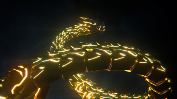 golden dragon thunder Logo Stings template preview
