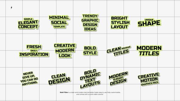 Bold Titles 1.0 | After Effects Titles template preview