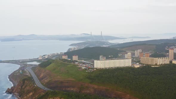 Aerial View of the Seacoast at Sunrise alt