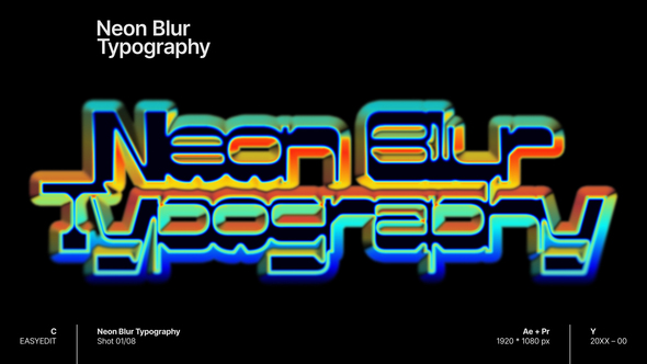 Neon Blur Typography Titles template preview