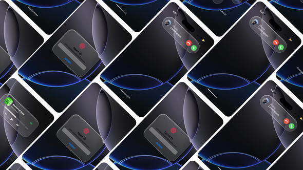 Liquid Glass UI Phone Elements template preview