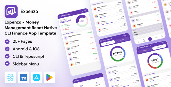 Expenzo - Money Management React Native Finance App Template