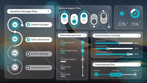 UI Glass Infographic Infographics template preview