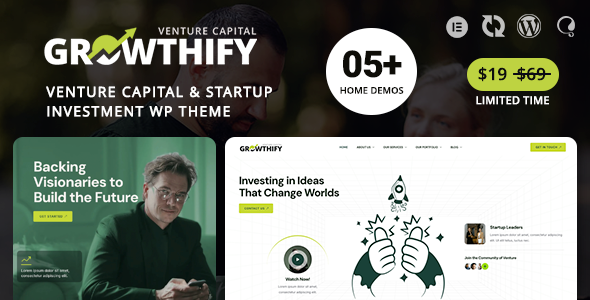 Growthify – Venture Capital & Startup Investment WordPress Theme