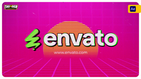 Retro VHS Glitch Intro Logo Stings template preview