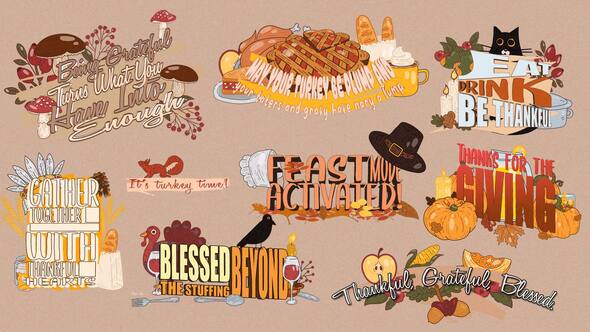 Thanksgiving Titles Pack Titles template preview