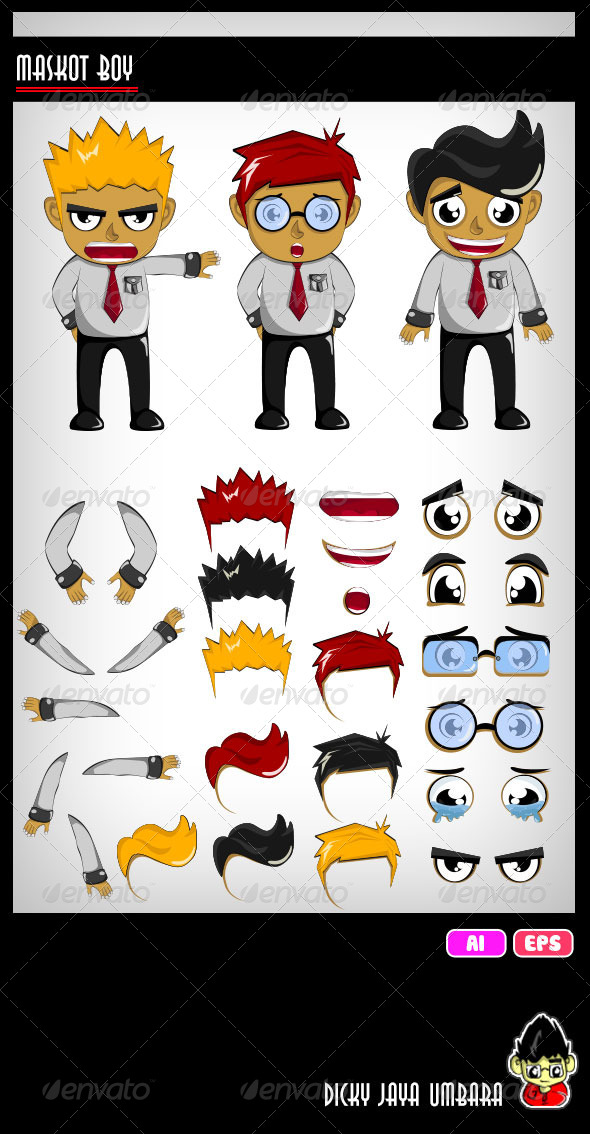 Mascot Boy - Characters Vectors