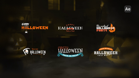 Halloween Typography Pack Titles template preview