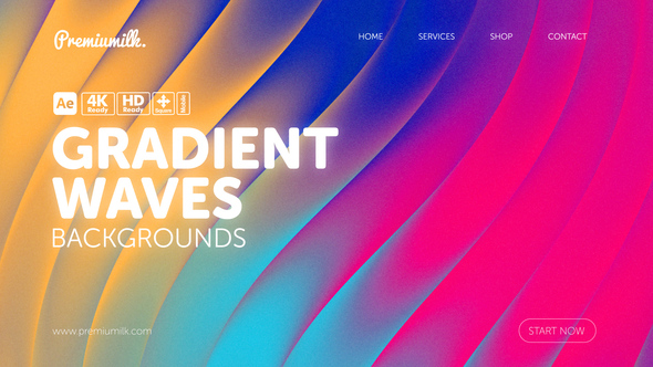 Gradient Waves Backgrounds Elements template preview