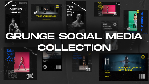 Grunge Social Media Collection Openers template preview