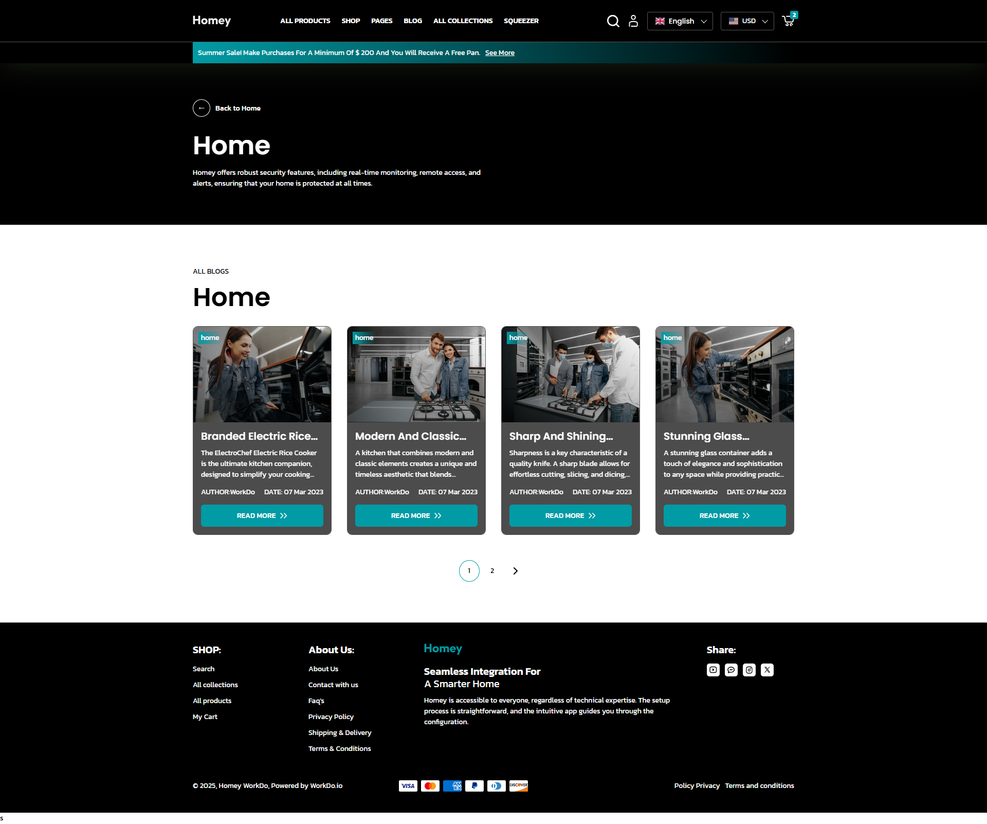 Homey Kitchen Tools Responsive Shopify Store by WorkDo