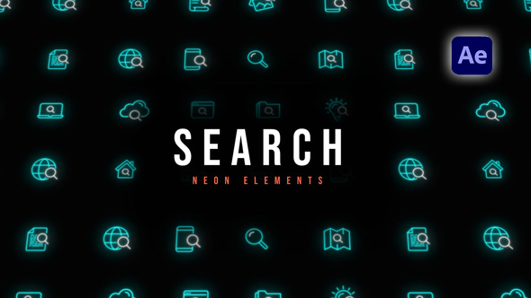 Search Neon Icons Elements template preview