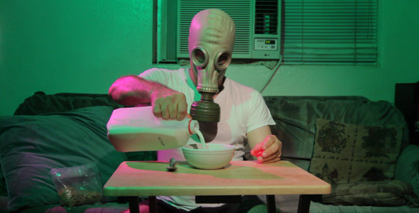 Gas Mask With Cereal