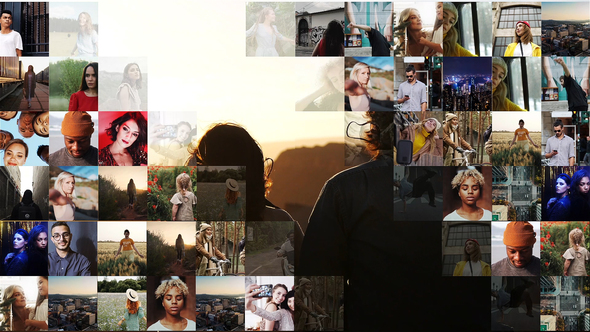 Mosaic Slideshow Video Displays template preview