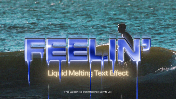 Liquid Melting Text Titles template preview