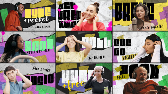 Paper Pop Freeze Frame Elements template preview