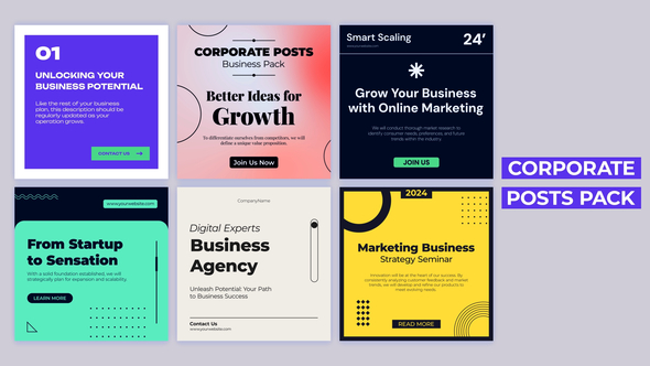 Corporate Posts Pack Product Promo template preview
