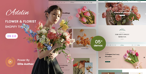 Adelin – Flower Shop & Florist Responsive Shopify 2.0 Theme
