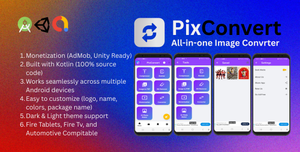 PixConvert – All-in-One Image Converter App | Android Source Code