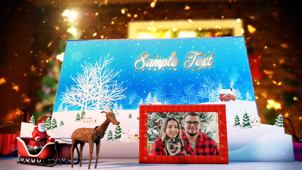 Christmas Photo Pop-Up Book Video Displays template preview