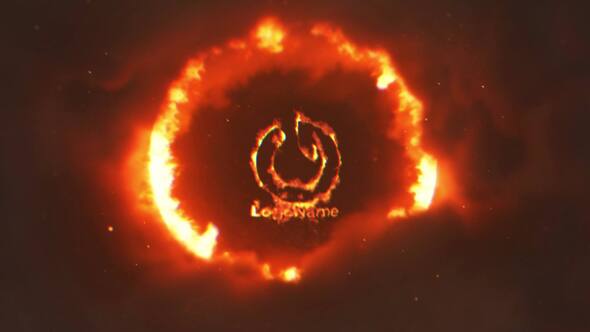 Fire Portal In Clouds Project Logo Stings template preview