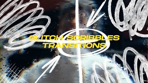 Glitch Scribbles Elements Transitions Elements template preview