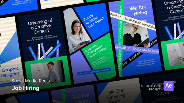 Reels - Job Hiring After Effects Project Files Product Promo template preview