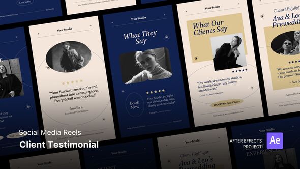 Reels - Client Testimonials After Effect Project Files Product Promo template preview