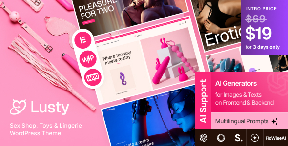 Lusty – Sex Shop, Toys & Lingerie WordPress Theme