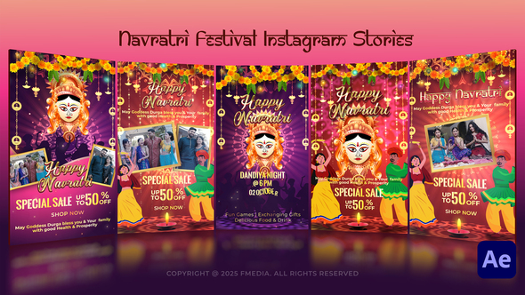 Navratri festival Instagram Stories Video Displays template preview