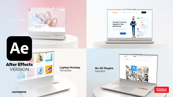Website Presentation | White Laptop Mockup Product Promo template preview