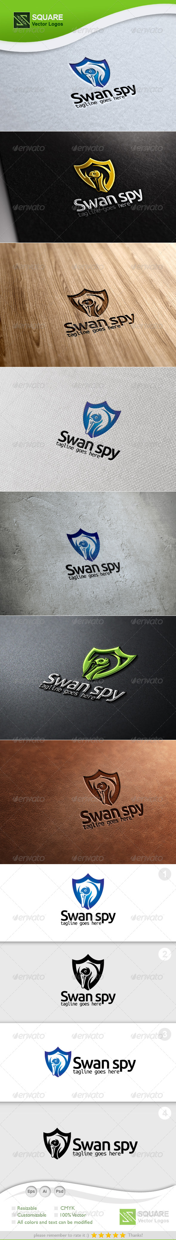 Swan, Shield Vector Logo Template - Animals Logo Templates