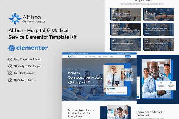 Althea – Hospital & Medical Service Elementor Template Kit
