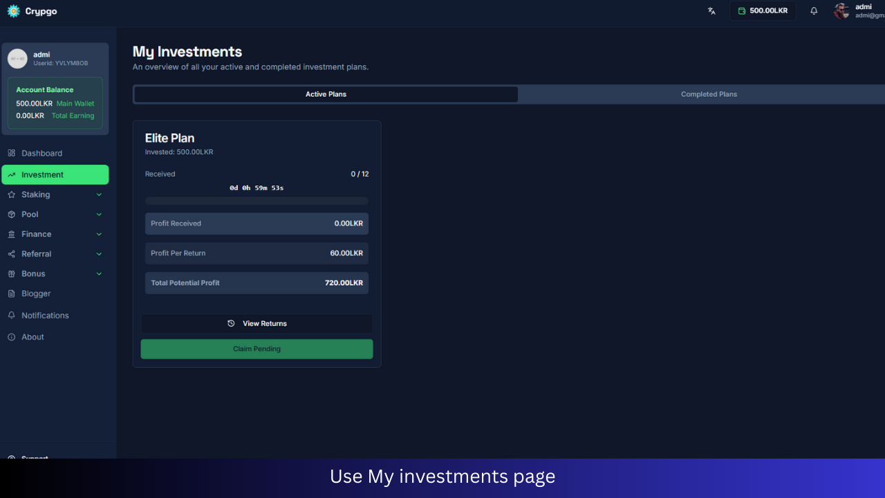 Crypgo – Professional Crypto Investment Script with MLM, Wallet & Powerful  Admin Panel by InnoXpert