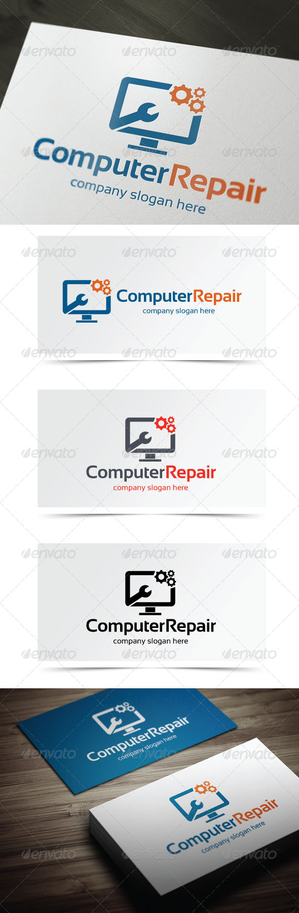 computer repair logo vector