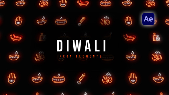 Diwali Neon Elements Elements template preview