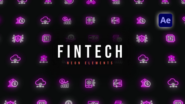 Fintech Neon Elements Elements template preview