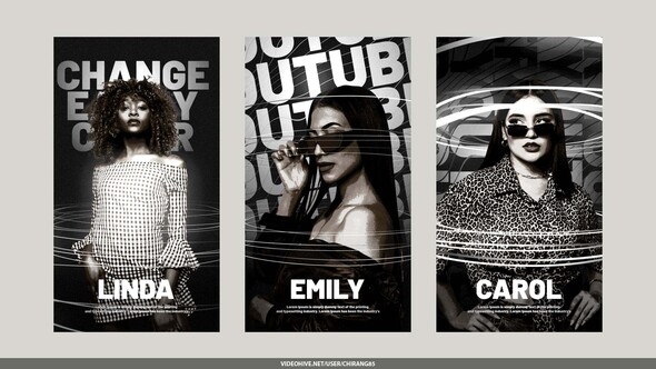 Black Animated Lines Poster Stories Openers template preview