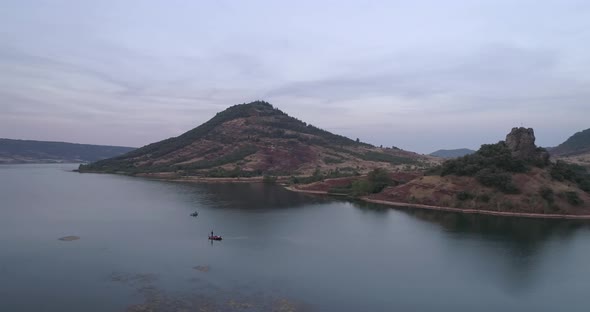 Drone View Over Salagou Lake in the South of France
