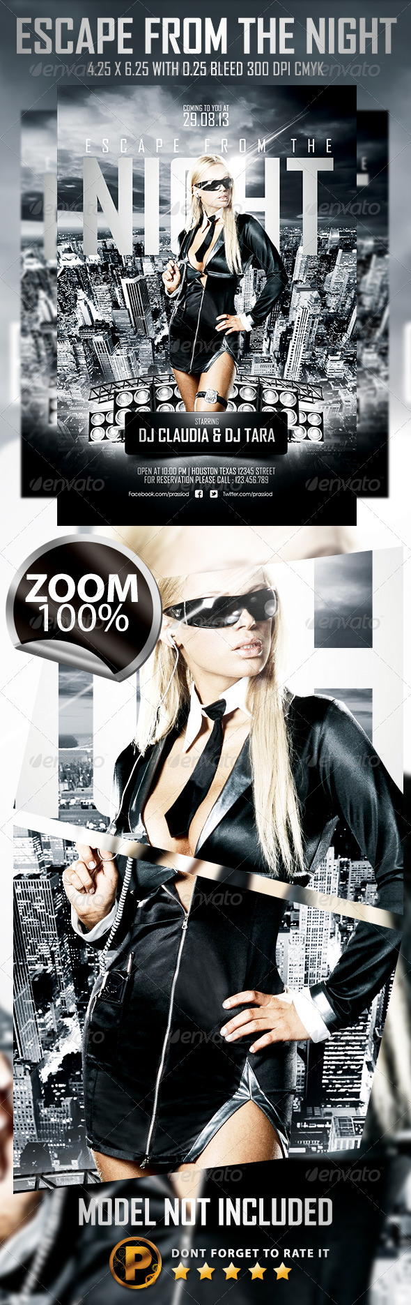 Escape From The Night Flyer Template - Clubs & Parties Events
