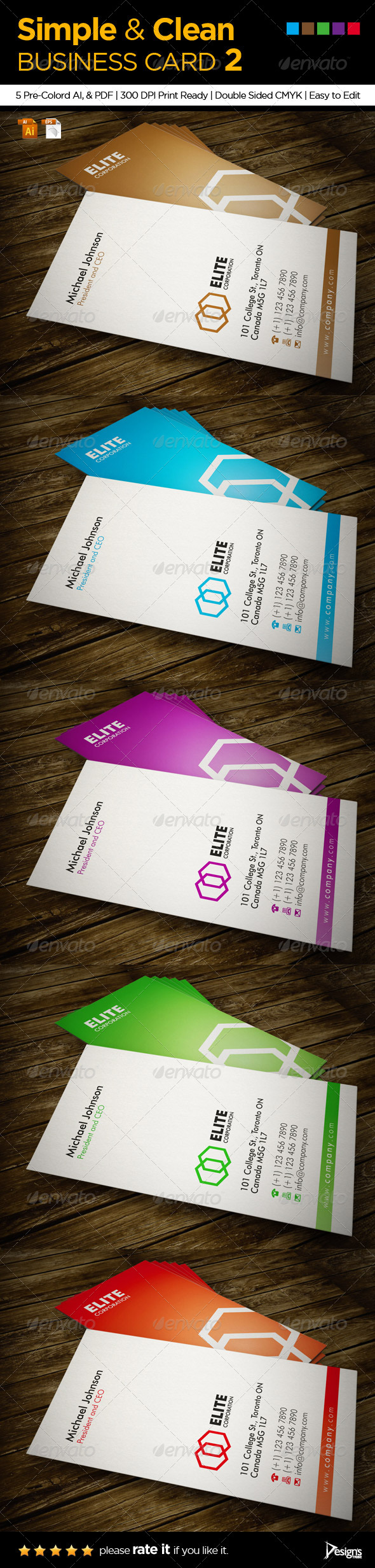 Simple and Clean Business Card 2 - Corporate Business Cards