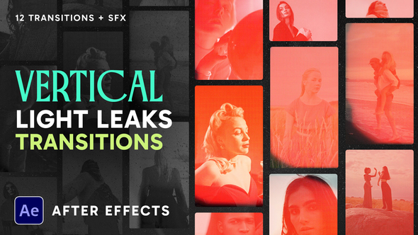 Vertical Light Leaks Transitions Elements template preview